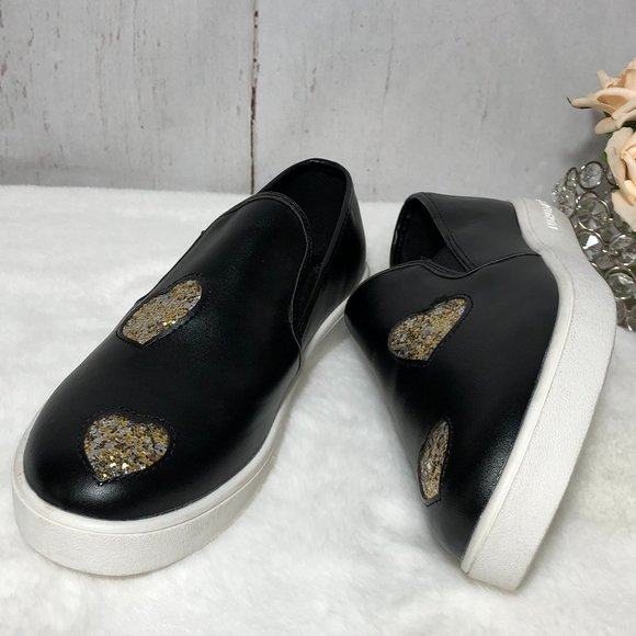 MICHAEL KORS LEO SLIP SNEAKERS BLACK SHOES SIZE 5 - Picture 1 of 12